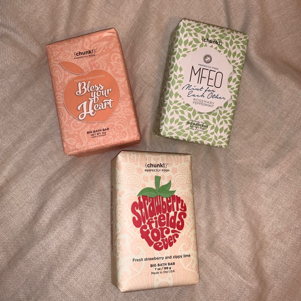 Three retired Perfectly Posh chunk! Big bath bars